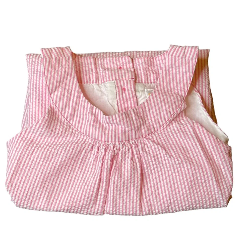 GYMBOREE: Pink/White Seersucker, Shift Dress, Size 6